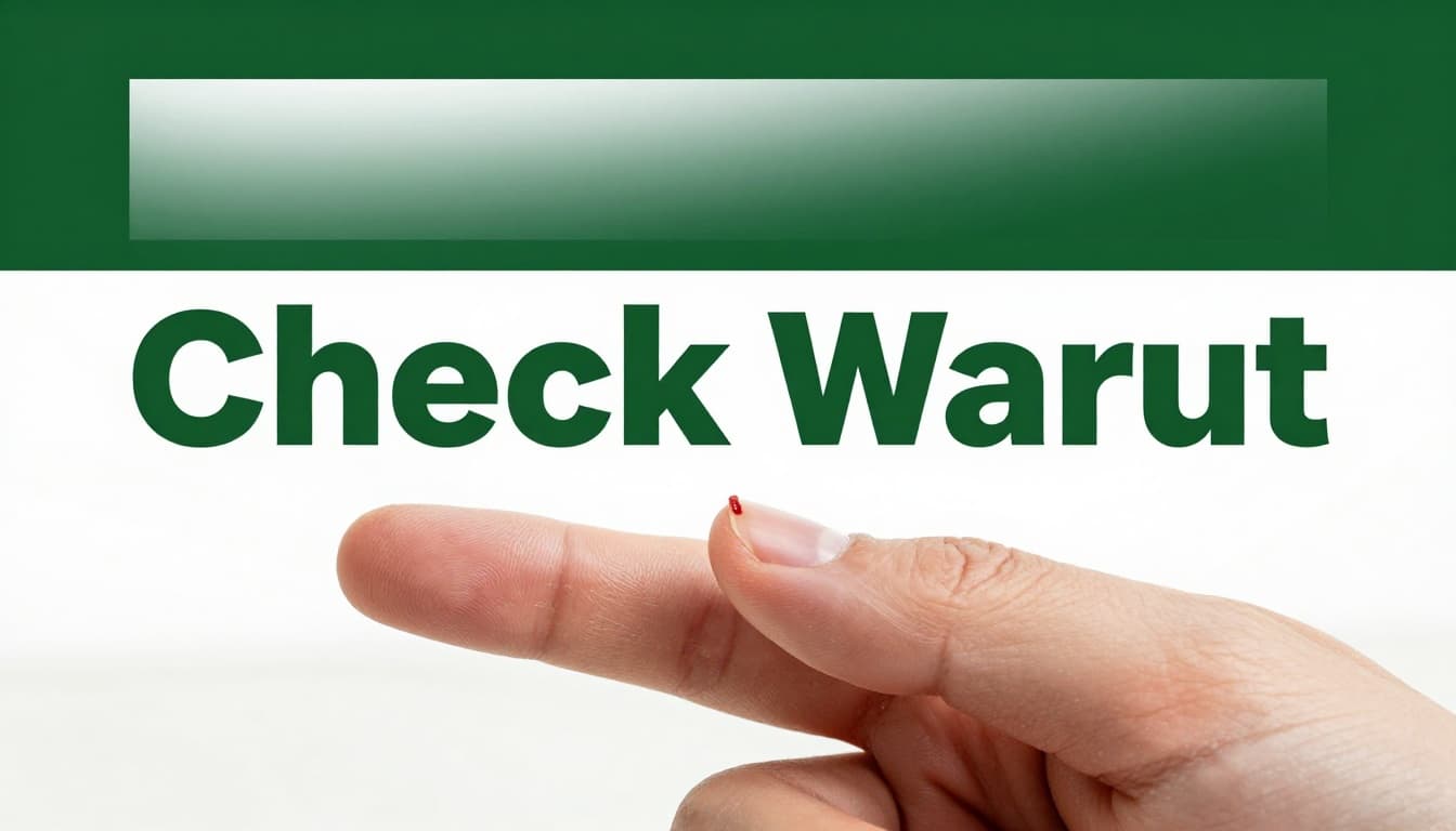 Close-up of a hand examining a small shallow cut on a finger in a home kitchen under good lighting, with a bold 'Check Wound' headline on a muted dark-green band at the top.